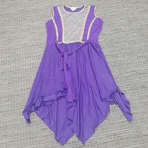Rejoice Dance Ministry Sleeveless Purple and Gold Praise Dance Dress - Size 4X